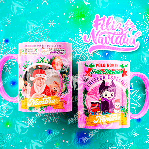 10 Plantillas para Sublimar Tazas de Princesas en Navidad con Editables y Mockups