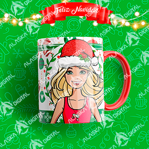 6 Plantillas de Barbie en Navidad para sublimar en taza 6 Plantillas de Barbie en Navidad para sublimar en taza - Imagen 3