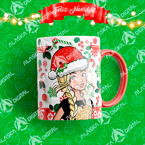 6 Plantillas de Barbie en Navidad para sublimar en taza 6 Plantillas de Barbie en Navidad para sublimar en taza - Imagen 4