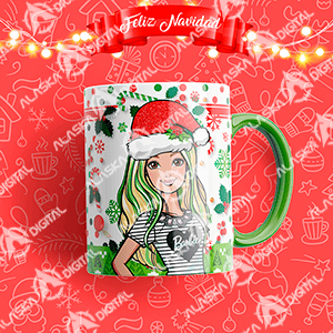 6 Plantillas de Barbie en Navidad para sublimar en taza 6 Plantillas de Barbie en Navidad para sublimar en taza - Imagen 5