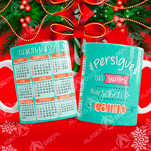 8 Plantillas para Sublimar Tazas con Calendario 2025 con Editables y Mockups / Navidad 8 Plantillas para Sublimar Tazas con Calendario 2025 con Editables y Mockups / Navidad - Imagen 3