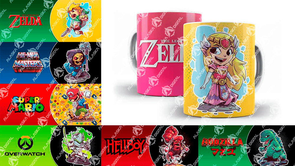 28 Plantillas Temas Diversos para sublimar en taza Editables y Mockups