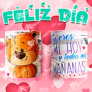 11 Plantillas para Sublimar Tazas de Ositos Melosos con Editables y Mockups 11 Plantillas para Sublimar Tazas de Ositos Melosos con Editables y Mockups - Imagen 4