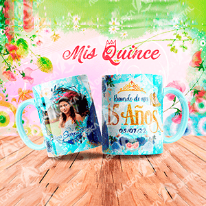 10 Plantillas Editables de Mis Quince para sublimar en taza - Cumpleaños