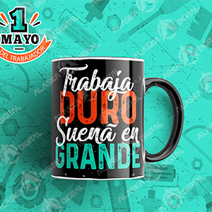 10 Plantillas para Sublimar Tazas Día del Trabajo con Editables y Mockups