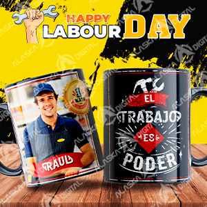 10 Plantillas para Sublimar Tazas Dia del Trabajo V2 con Editables y Mockups 10 Plantillas para Sublimar Tazas Dia del Trabajo V2 con Editables y Mockups - Imagen 3