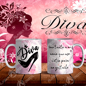 5 Plantillas para Sublimar Tazas Diva con Editables y Mockups 5 Plantillas para Sublimar Tazas Diva con Editables y Mockups - Imagen 4