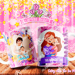 8 Plantillas para Sublimar Tazas Te Amo Mamá con Editables y Mockups 8 Plantillas para Sublimar Tazas Te Amo Mamá con Editables y Mockups - Imagen 3