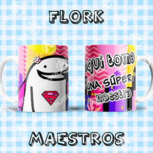 10 Plantillas para Sublimar Flork Teacher con Editables y Mockups