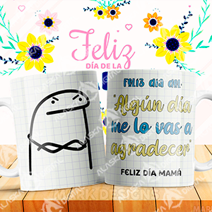 10 Plantillas para Sublimar Taza Mamá Feliz Flork con Editables y Mockups