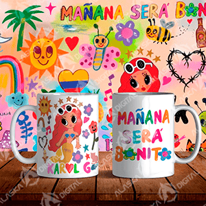 4 Plantillas para Sublimar Tazas de Karol G con Editables y Mockups 4 Plantillas para Sublimar Tazas de Karol G con Editables y Mockups - Imagen 2