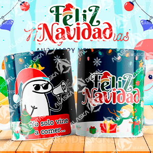6 Plantillas para Sublimar Tazas Florks Navideños con Editables y Mockups