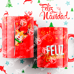 6 Plantillas para Sublimar Tazas Happy Navidad con Editables y Mockups 6 Plantillas para Sublimar Tazas Happy Navidad con Editables y Mockups - Imagen 5