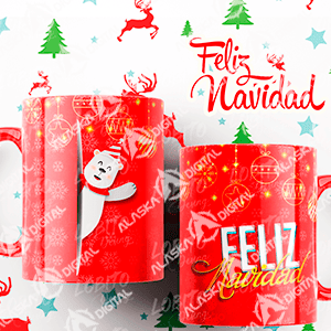 6 Plantillas para Sublimar Tazas Happy Navidad con Editables y Mockups 6 Plantillas para Sublimar Tazas Happy Navidad con Editables y Mockups - Imagen 3