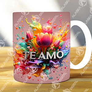 21 Plantillas PNG para Sublimar Tazas Flores Te Amo con Mockups 21 Plantillas PNG para Sublimar Tazas Flores Te Amo con Mockups - Imagen 3