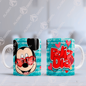 12 Plantillas para Sublimar Tazas Caricaturas Feliz Día con Editables y Mockups