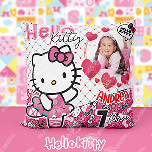 9 Plantillas para sublimar Cojines Hello Kitty Cute con Editables y Mockups