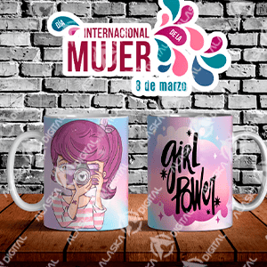 10 Plantillas para Sublimar Tazas Girl Power con Editables y Mockups