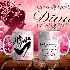 5 Plantillas para Sublimar Tazas Diva con Editables y Mockups 5 Plantillas para Sublimar Tazas Diva con Editables y Mockups - Imagen 5