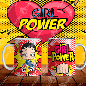 10 Plantillas para Sublimar Tazas Power Girl con Editables y Mockups