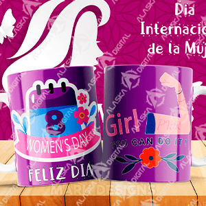 10 Plantillas para Sublimar Tazas Feliz 8 de Marzo con Editables y Mockups 10 Plantillas para Sublimar Tazas Feliz 8 de Marzo con Editables y Mockups - Imagen 5