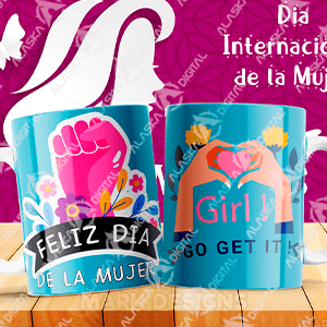 10 Plantillas para Sublimar Tazas Feliz 8 de Marzo con Editables y Mockups 10 Plantillas para Sublimar Tazas Feliz 8 de Marzo con Editables y Mockups - Imagen 4