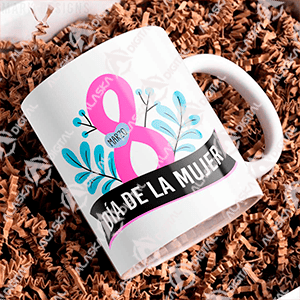 8 Plantillas para Sublimar Tazas Feliz Día 8 de Marzo con Editables y Mockups