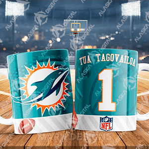 32 Plantillas para Sublimar Tazas NFL con Editables y Mockups