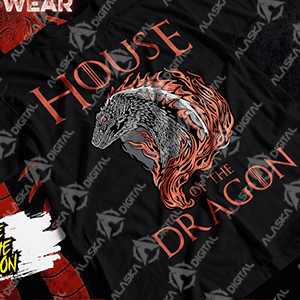 10 Plantillas para Sublimar Playeras La Casa del Dragón con Editables y Mockups