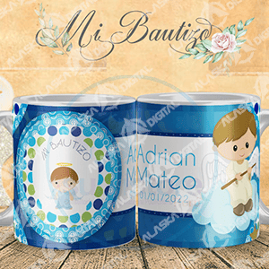12 Plantillas para Sublimar Tazas de Bautizo con Editables y Mockups 12 Plantillas para Sublimar Tazas de Bautizo con Editables y Mockups - Imagen 2
