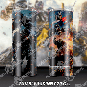 7 Plantillas para Sublimar Termos Transformers 20oz con Editables y Mockups