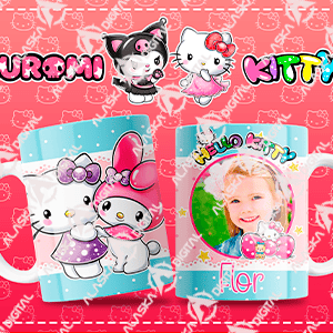 9 Plantillas Tazas Hello Kitty y Kuromi 9 Plantillas Tazas Hello Kitty y Kuromi - Imagen 3