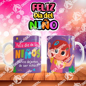 7 Plantillas para Sublimar Tazas Dia del Niño con Editables y Mockups