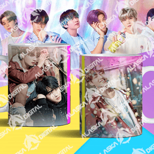 36 Plantillas para Sublimar Tazas BTS con Editables y Mockups 36 Plantillas para Sublimar Tazas BTS con Editables y Mockups - Imagen 5