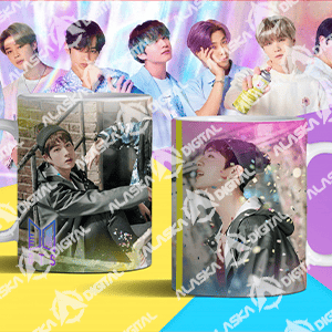 36 Plantillas para Sublimar Tazas BTS con Editables y Mockups 36 Plantillas para Sublimar Tazas BTS con Editables y Mockups - Imagen 2