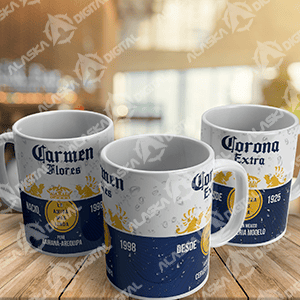 13 Plantillas para Sublimar Tazas de Cervezas con Editables y Mockups