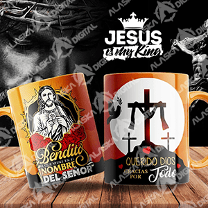 7 Plantillas para Sublimar Tazas Querido Jesus con Editables y Mockups 7 Plantillas para Sublimar Tazas Querido Jesus con Editables y Mockups - Imagen 5