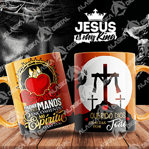 7 Plantillas para Sublimar Tazas Querido Jesus con Editables y Mockups 7 Plantillas para Sublimar Tazas Querido Jesus con Editables y Mockups - Imagen 3