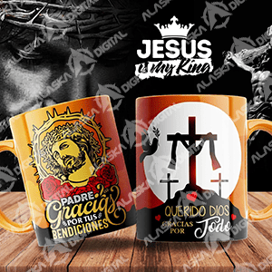 7 Plantillas para Sublimar Tazas Querido Jesus con Editables y Mockups 7 Plantillas para Sublimar Tazas Querido Jesus con Editables y Mockups - Imagen 4
