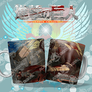 15 Plantillas para Sublimar Tazas Attack of Titans con Editables y Mockups