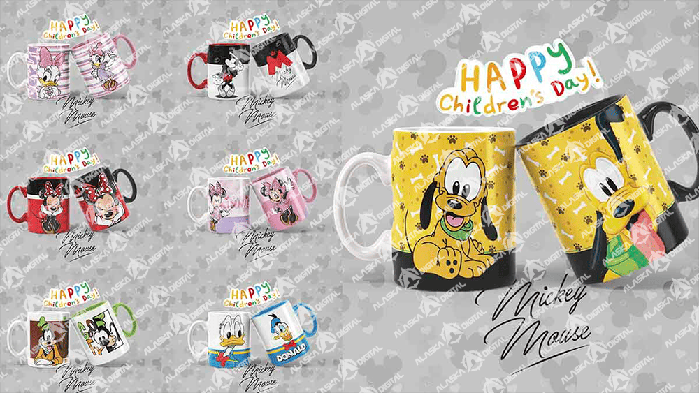 12 Plantillas PNG / Aniversario Disney para sublimar taza