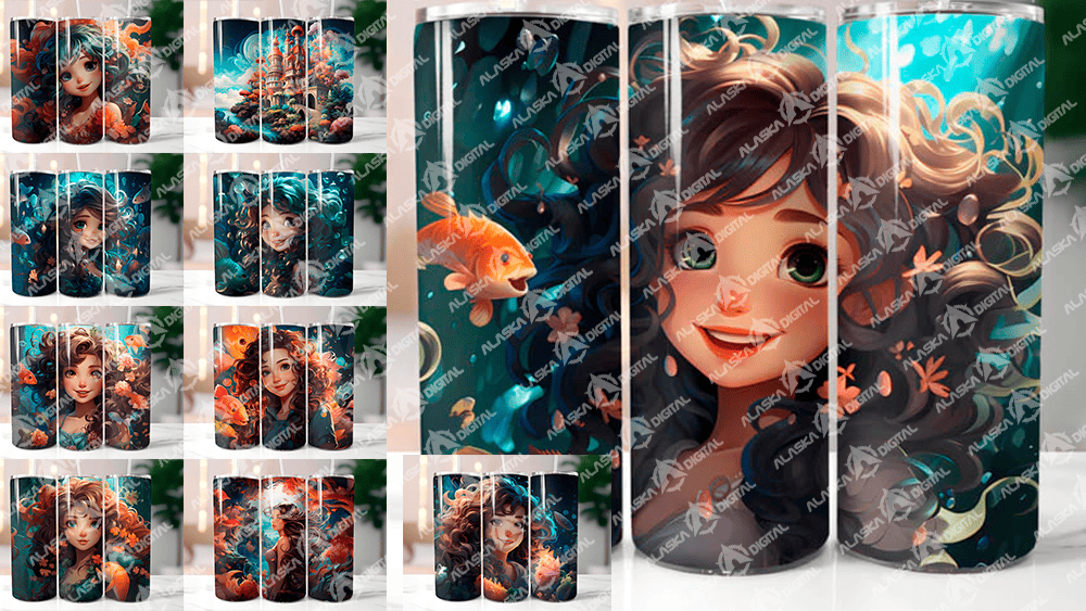 Kawaii Mermaids 1 Tumbler Wrap