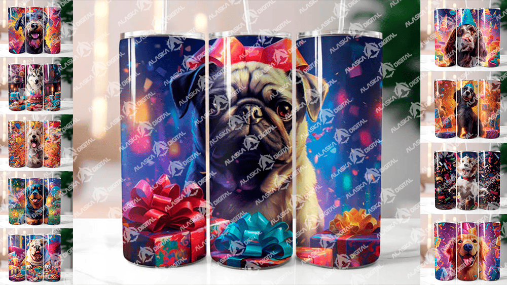 Birthday Dogs Tumbler Wrap
