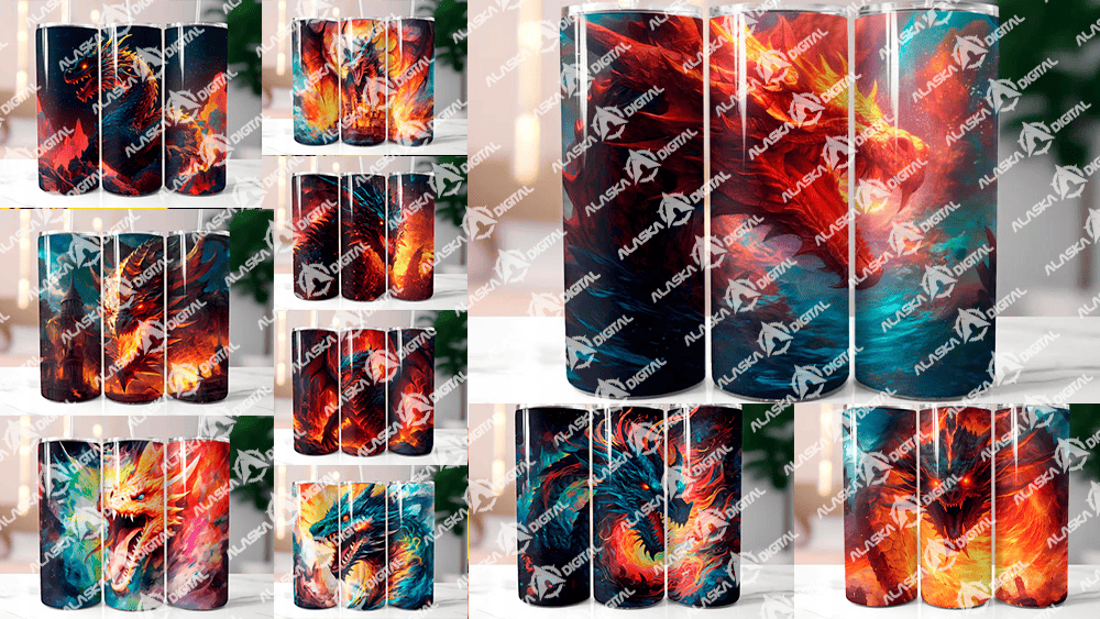 Fire Dragon Tumbler Wrap