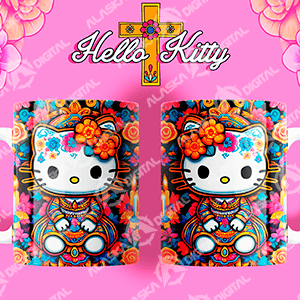 14 Plantillas PNG y PDF para Sublimar Tazas Catrinas Hello Kitty con Mockups 14 Plantillas PNG y PDF para Sublimar Tazas Catrinas Hello Kitty con Mockups - Imagen 5