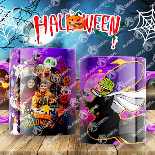 12 Plantillas Editables de Los Simpson en Halloween para sublimar tazas 12 Plantillas Editables de Los Simpson en Halloween para sublimar tazas - Imagen 3