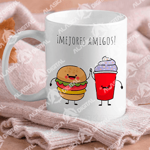 6 Plantillas para Sublimar Tazas Mejores Amigos con Editables y Mockups
