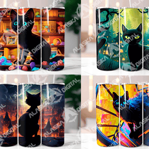 Gatos Negros /Black Cats Tumbler Wrap