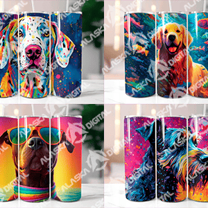 Rainbow Dogs Tumbler Wrap