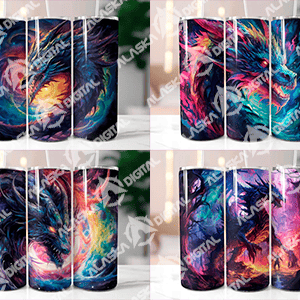 Dark Fanatasy Dragons Tumbler Wrap
